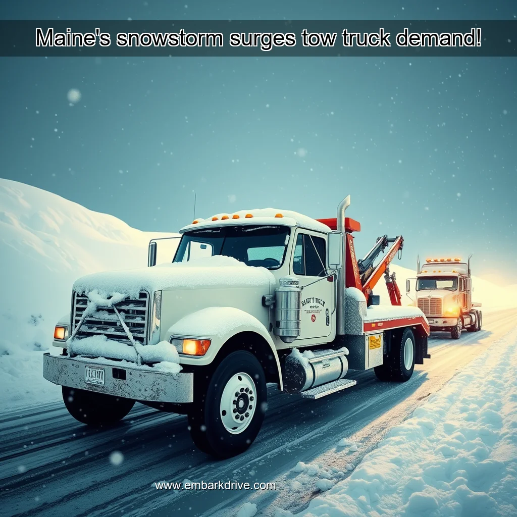You are currently viewing Maine’s snowstorm surges tow truck demand!