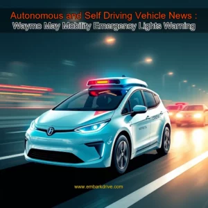 Read more about the article Autonomous and Self  Driving Vehicle News : Waymo  May Mobility  Emergency Lights Warning