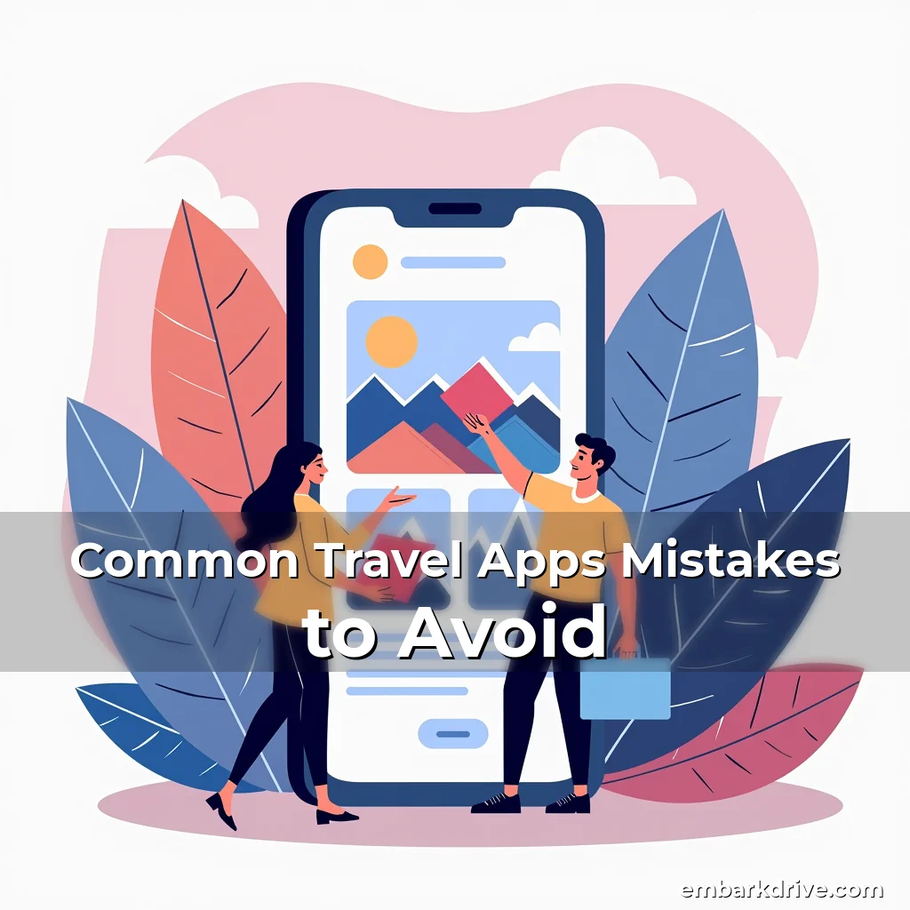 Artistic representation for Common Travel Apps Mistakes to Avoid